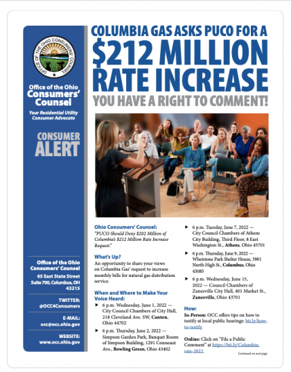 Columbia Gas Rate Increase 2022